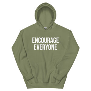 ENCOURAGE EVERYONE GRAY MILITARY GREEN HOODIE